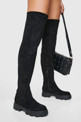 Wide Width Chunky Sole Over The Knee Boots