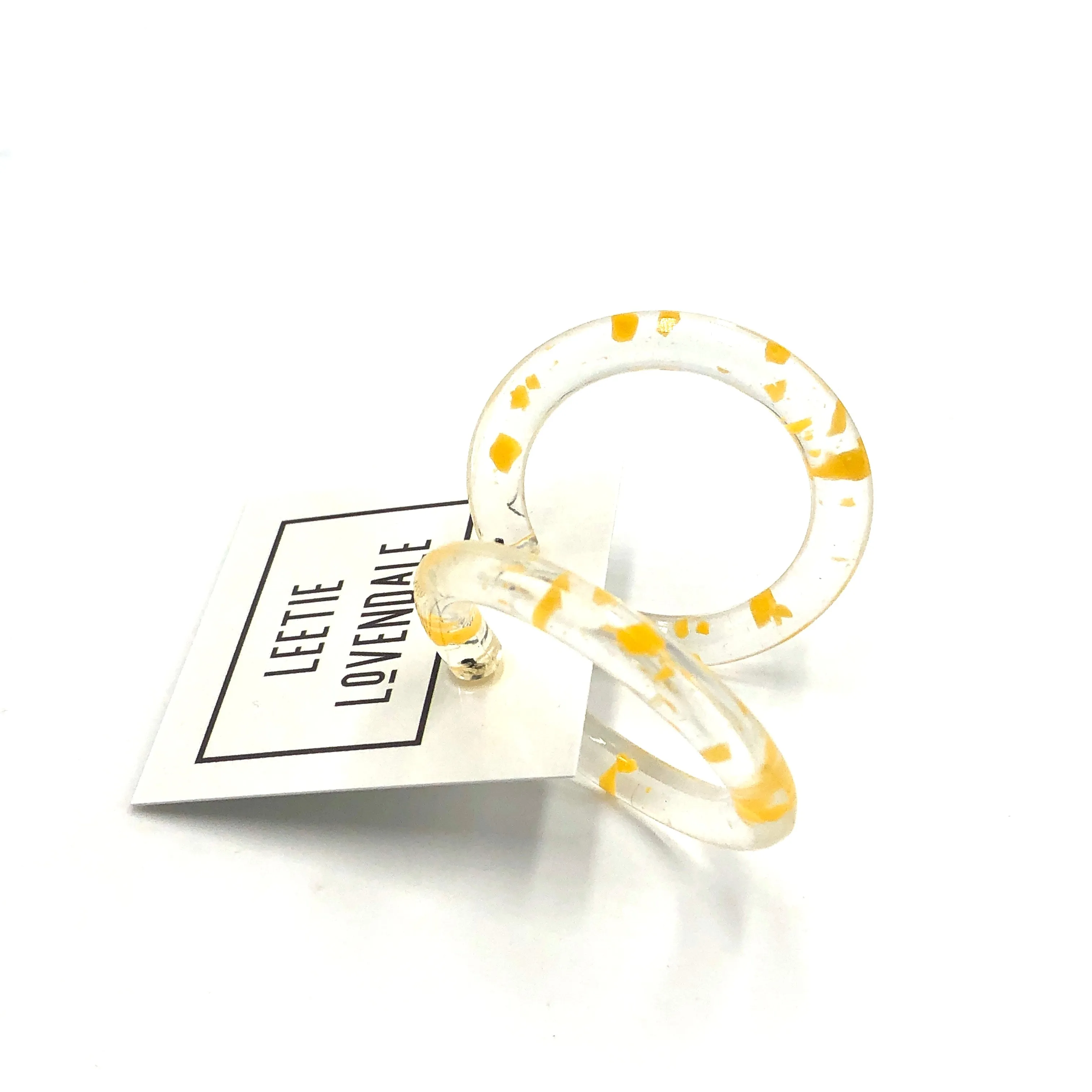 Yellow & Clear Confetti Hoop Earrings - 1.75