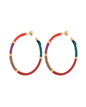 Zanzifull Wrapped Hoop Earrings (Multi)